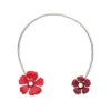 Hot Majorica Adjustable Santorini Red Flower Choker In Silver