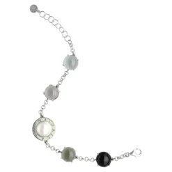 Shop Majorica Algaida Geometric Bracelet With Black Murano Glass