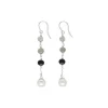Cheap Majorica Algaida Long Fish Wire Earrings, Silver And Black