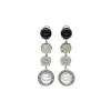 Outlet Majorica Algaida Silver Button Earrings With Black Murano Glass
