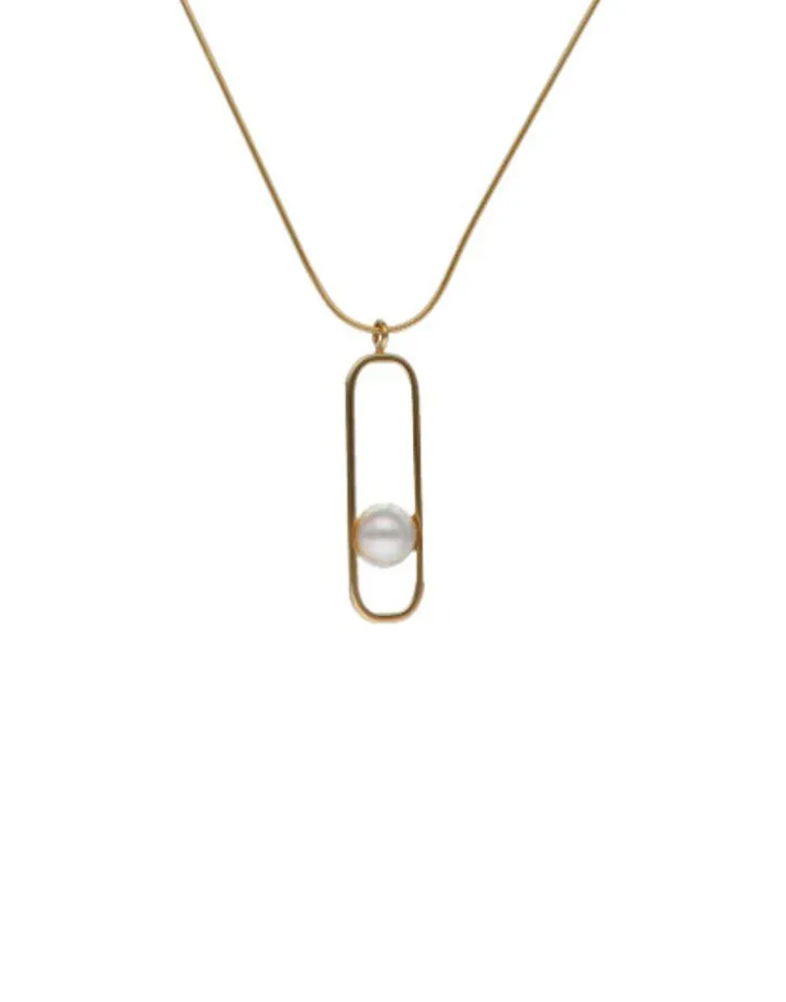 Clearance Majorica Atenea Necklace With Chain And Round Pearl