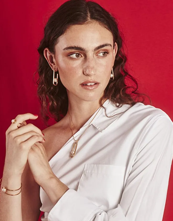 Clearance Majorica Atenea Necklace With Chain And Round Pearl