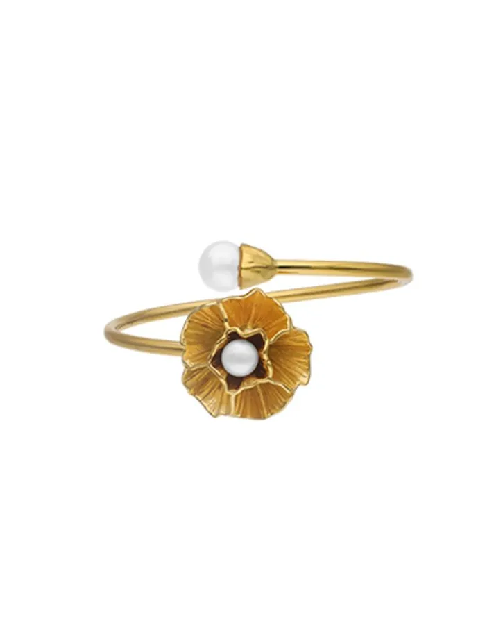 Outlet Majorica Clavelina Bangle Bracelet With Round White Pearls