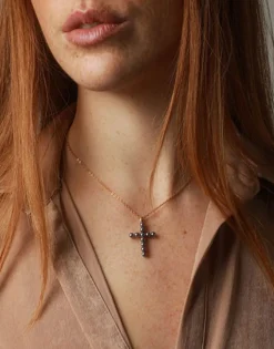 Sale Majorica Crosses Collection Gold Pendant With Gray Pearl