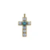 Online Majorica Crosses Collection Gold Pendant With White And Gray Half-Pearl