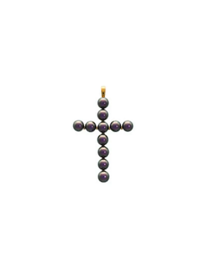 Online Majorica Crosses Collection Gold Pendant With Tahiti Pearl