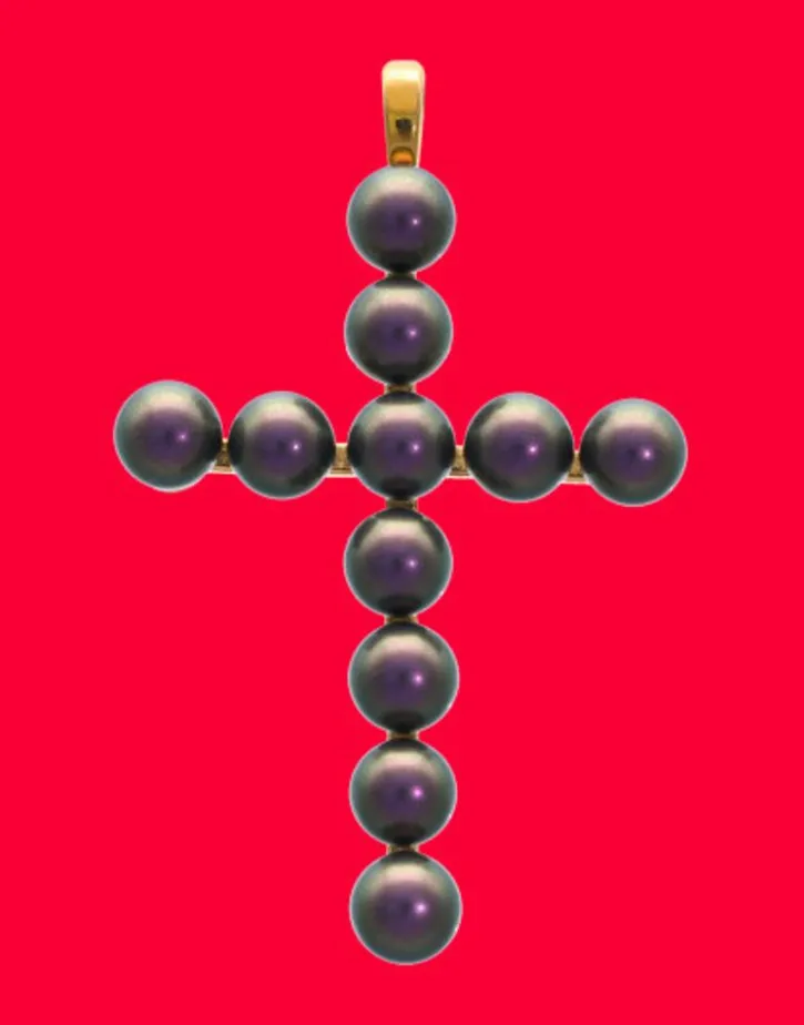 Online Majorica Crosses Collection Gold Pendant With Tahiti Pearl
