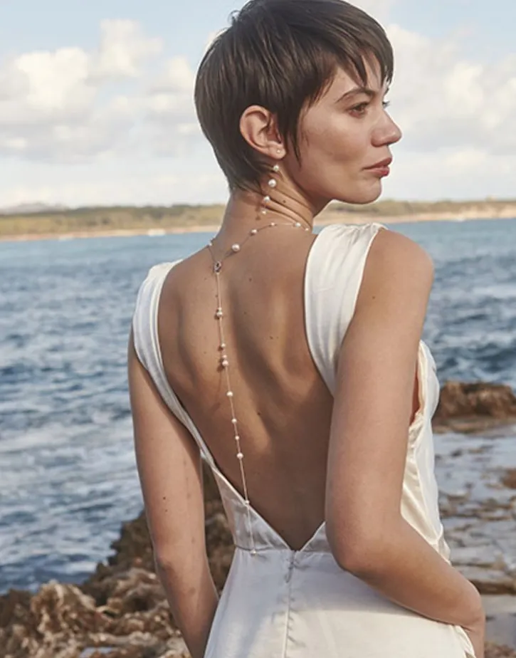 Clearance Majorica Dangle Extension With Pearls And Chain 30Cm