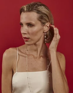 Best Majorica Dangle Necklace Strung With Round Pearls 90Cm