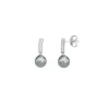 Sale Majorica Earrings Espiga Silver With 8Mm Gray Pearl