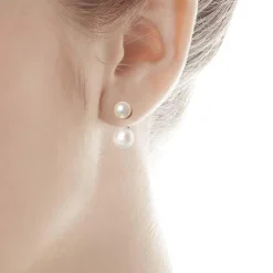 Online Majorica Earrings Jour Silver With 8 And 10Mm White Pearls
