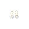 Cheap Majorica Earrings Lyra Gold Plated With White Pearl 9Mm