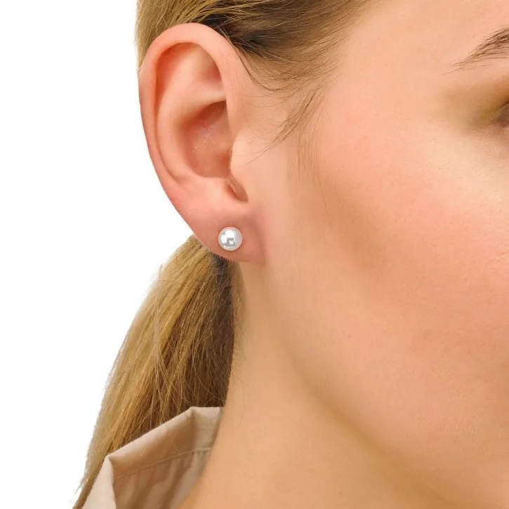 Hot Majorica Earrings Lyra Gold Plated With 6Mm White Pearl