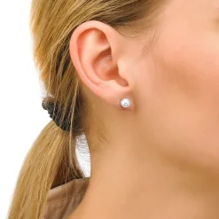 Online Majorica Earrings Lyra Silver With 6Mm White Pearl