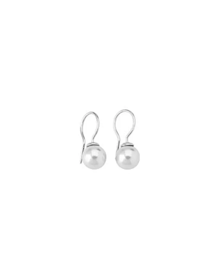 Cheap Majorica Earrings Lyra Silver With White Pearl 9Mm