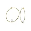 Clearance Majorica Earrings Marianela Golden Steel Big
