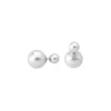 New Majorica Earrings Polar Silver With 8 And 16Mm White Pearls