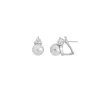 Best Sale Majorica Earrings Selene Silver With 10Mm White Pearl And Zircons