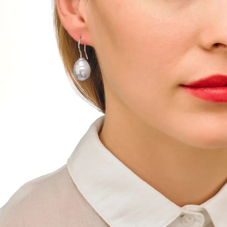 Best Majorica Earrings Tender Silver With 12Mm White Baroque Pearl