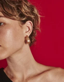Flash Sale Majorica Etna Large Hoop Earrings In Gold-Plated Silver