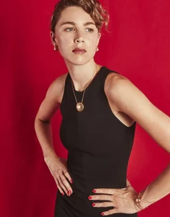 Best Majorica Etna Necklace In Gold-Plated Silver And Round Pearl 42Cm