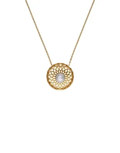 Best Majorica Etna Necklace In Gold-Plated Silver And Round Pearl 42Cm