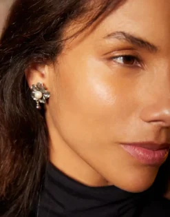 Hot Majorica Filigree Flower Earrings Peregrina With Hanging Pearl