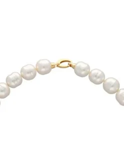 Hot Majorica Gold Plated Barroque Pearl Necklace Lyra 14Mm 42Cm