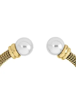 Hot Majorica Gold Plated Bracelet Tender White Pearl