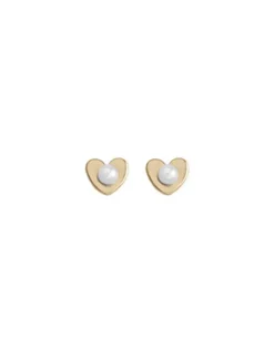 Cheap Majorica Gold Plated Girl Earrings Pure Love