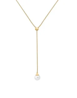 Best Sale Majorica Gold Plated Necklace Alba With White Pearl