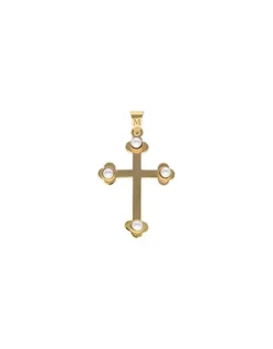 Best Sale Majorica Gold Trinity Cross Pendant With Pearls