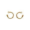 Best Majorica Golden Bamboo Hoop Earrings With Champagne Pearls