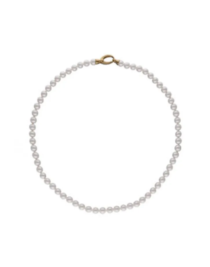 Cheap Majorica Golden Silver Necklace Lyra 7Mm 45Cm