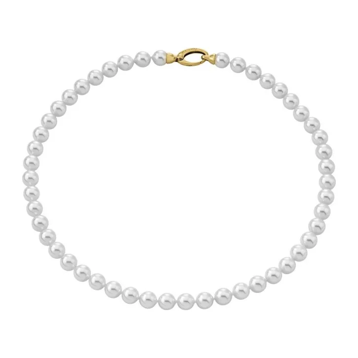 Cheap Majorica Golden Silver Necklace Lyra 7Mm 45Cm