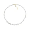 Outlet Majorica Golden Silver Necklace Lyra 6/10Mm 43Cm