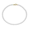 Shop Majorica Golden Silver Necklace Lyra 8Mm 45Cm