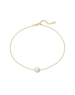 Clearance Majorica Golden Silver Short Pendant Nuada 12Mm