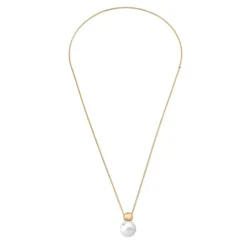 Cheap Majorica Golden Steel Long Necklace Aura