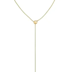 Cheap Majorica Golden Steel Long Necklace Aura