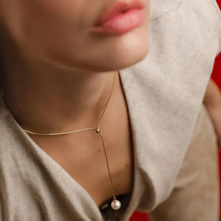 Shop Majorica Golden Steel Short Necklace Aura