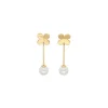 Store Majorica Gold-Plated Silver Clover And Pearl Ayanti Earrings