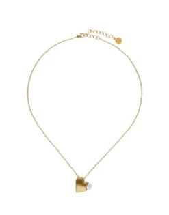 Outlet Majorica Heart Pendant Dolce Cuore In Steel And Heart With White Pearl