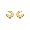 Hot Majorica Juno Large Hoop Earrings In Gold Steel And Pearl
