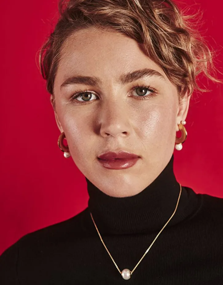 Sale Majorica Juno Medium Hoop Earrings In Gold Steel And Pearl