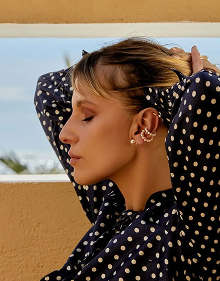 Store Majorica Kea Gold Earcuff Earring With Round Pearls