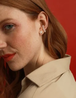 Store Majorica Kea Gold Earcuff Earring With Round Pearls