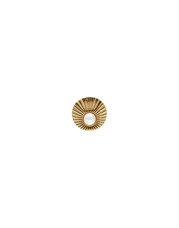Best Majorica Large Le Palm Gold-Steel Ring With White Pearl