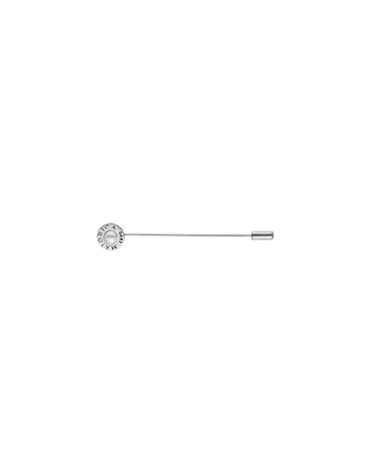 Best Sale Majorica Le Club Long Steel Broach With Logo And White Half Pearl