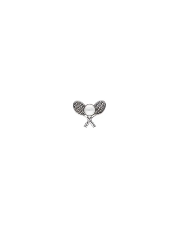 Outlet Majorica Le Club Tennis Broach In Steel With A Half White Pearl